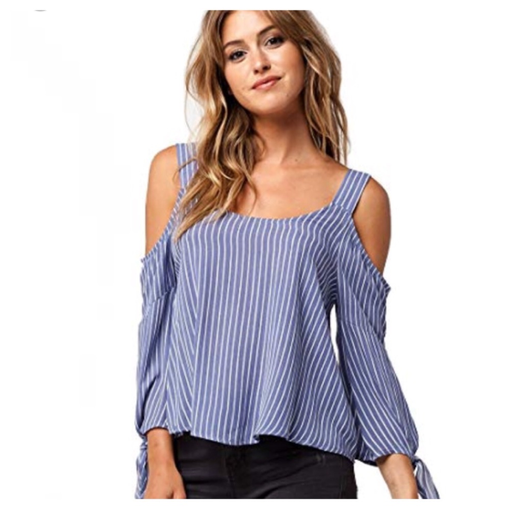 NWT🦋Good Luck Gem Ties Cold Shoulder Top🦋 - Picture 2 of 7